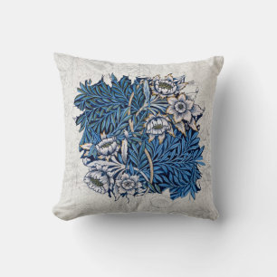 Vintag William Morris Tulip Willow Blue Floral Kissen