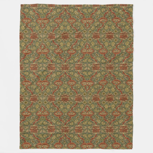 Vintag William Morris Wandle Fleecedecke (Vorderseite)