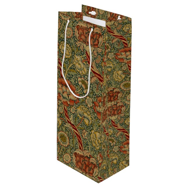 Vintag William Morris Wandle Geschenktüte Für Weinflaschen (Vorderseite Schrägansicht)
