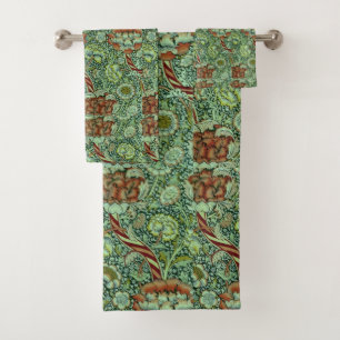 Vintag William Morris Wandle Pattern Badhandtuch Set