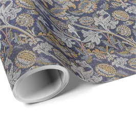 Vintag William Morris Wey Pattern Blue Background Geschenkpapier