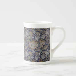 Vintag William Morris Wey Pattern Blue Background Prozellantasse
