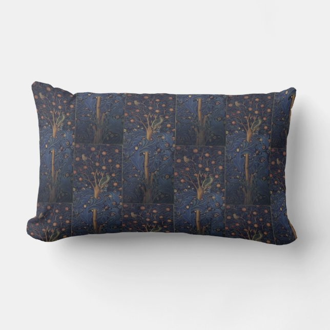 Vintag William Morris Woodpecker Tapestry Lendenkissen (Vorderseite)