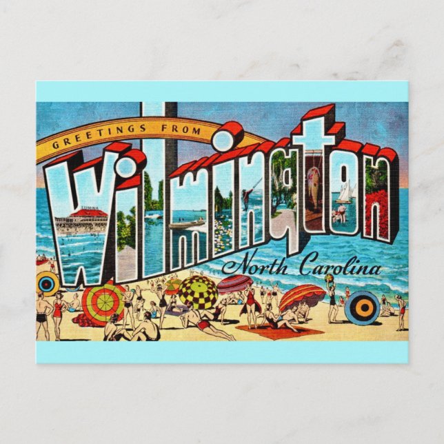 Vintag Wilmington NC Postkarte (Vorderseite)