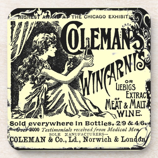 Vintag Wincarnis Tonic Ad Getränkeuntersetzer (Vorderseite)