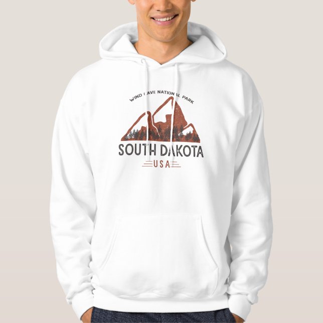 Vintag Wind Cave Nationalpark Süd Dakota Hoodie (Vorderseite)