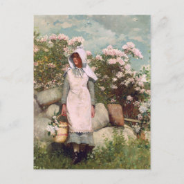Vintag Winslow Homer Girl and Laurel Postkarte