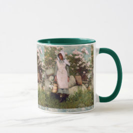 Vintag Winslow Homer Girl and Laurel Tasse