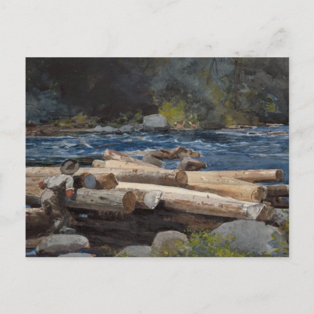 Vintag Winslow Homer Hudson River Postkarte (Vorderseite)