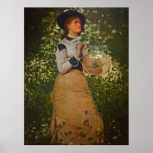 Vintag Winslow Homer The Butterfly Girl Poster