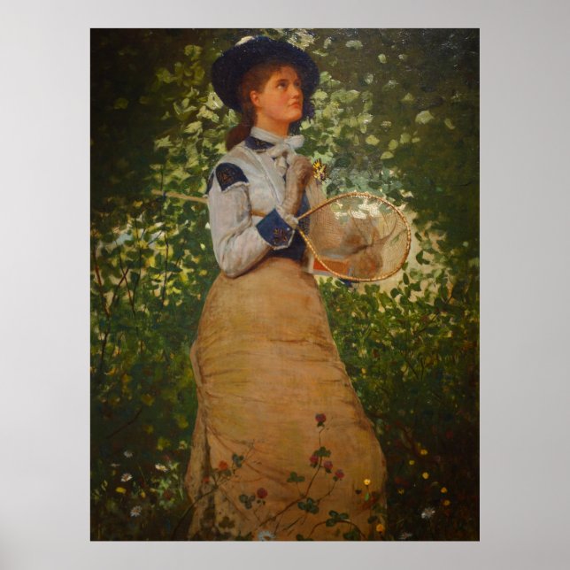 Vintag Winslow Homer The Butterfly Girl Poster (Vorne)
