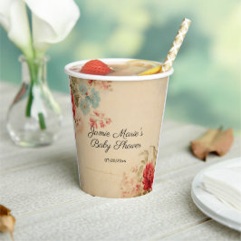 Vintag Winter Floral Weihnachtsdusche Pappbecher