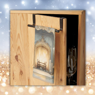 Vintag Winter Frohe Weihnachtsmonogramm   Geschirrtuch