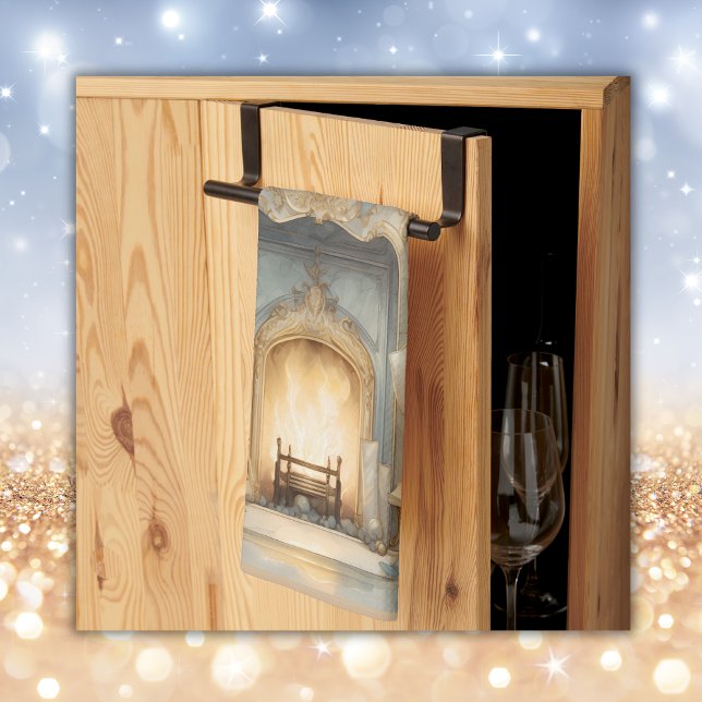 Vintag Winter Frohe Weihnachtsmonogramm | Geschirrtuch (Von Creator hochgeladen)