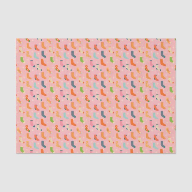 Vintag Winter Geometric Socks Star Seidenpapier (Vorderseite)