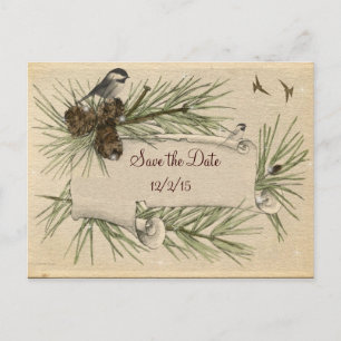 Vintag, Winter, Hochzeit, Save the Date Ankündigungspostkarte