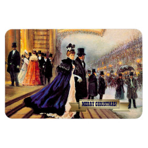 Vintag Winter Pariser Szene Weihnachtsgeschenk Magnet