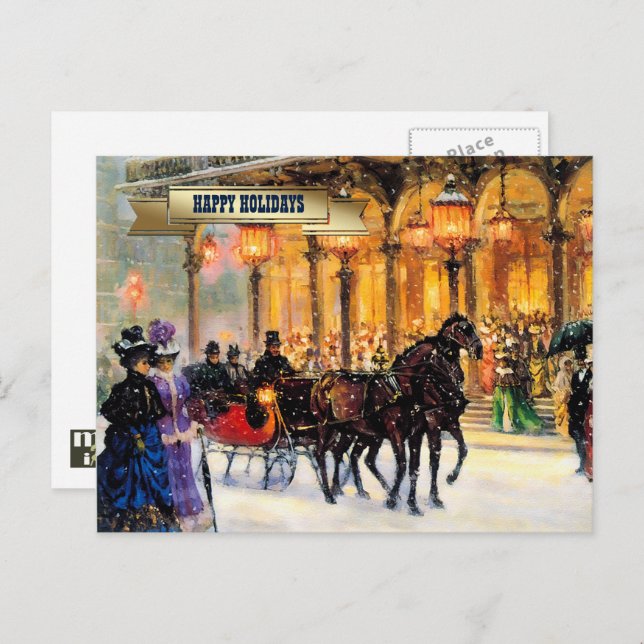 Vintag Winter Pariser Weihnachten (Vorne/Hinten)