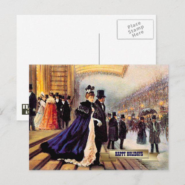 Vintag Winter Pariser Weihnachten (Vorne/Hinten)