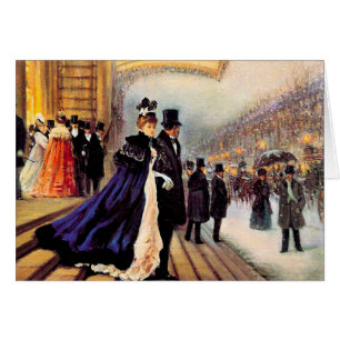 Vintag Winter Pariser Weihnachtskarte