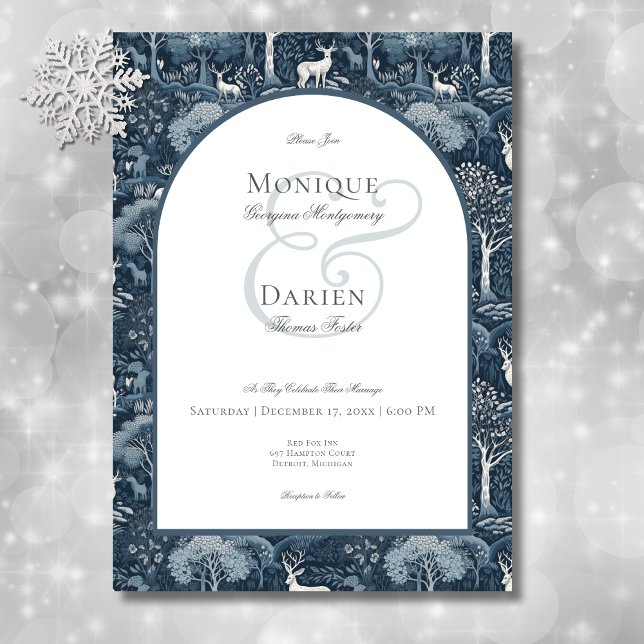 Vintag Winter William Morris Elegante Hochzeit Einladung (Vintage Winter William Morris Elegant Wedding Invitation)