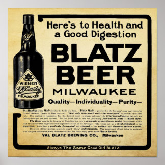 Vintag Wisconsin Beer Print Poster