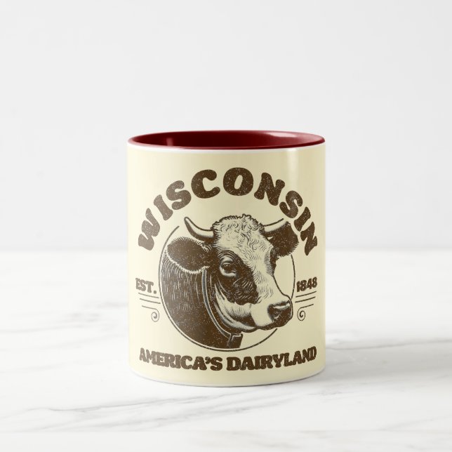Vintag Wisconsin Zweifarbige Tasse (Mittel)