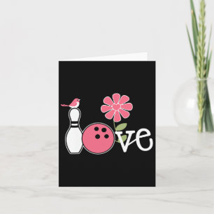 Vintag Women Bowling Design Girls Liebe Team Bowli Karte