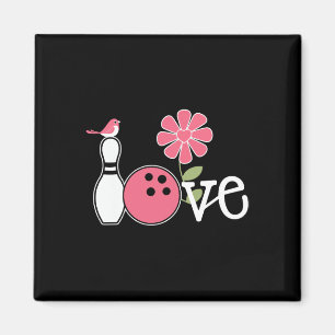 Vintag Women Bowling Design Girls Liebe Team Bowli Magnet