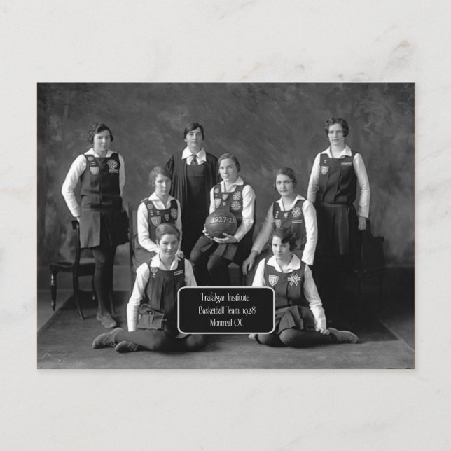 Vintag Women's Basketball Team, 1928, QC Postkarte (Vorderseite)