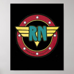 Vintag Wonder Nurse Rn Superhero erschüttert Poster