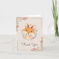 Vintag Woodland Fox Illustration Vielen Dank