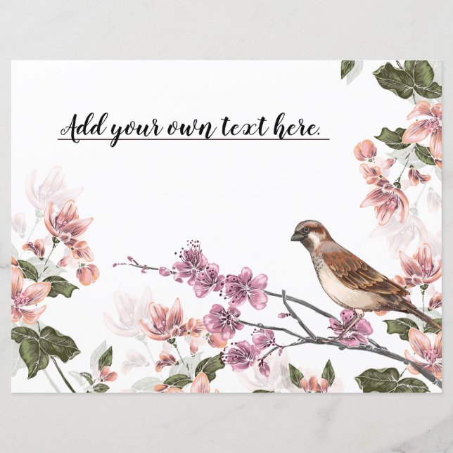 Vintag Woodpecker Blume Journal-Scrapbook (Vorderseite)