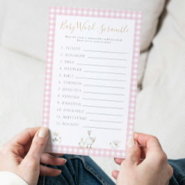 Vintag Word Scramble Game Gänse Kinderdusche Flyer