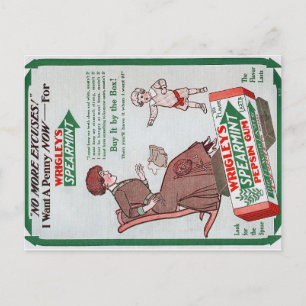 Vintag Wrigley's Gum Ad Postcard Postkarte
