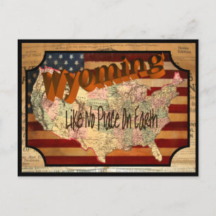 Vintag Wyoming Old Postcard Postkarte