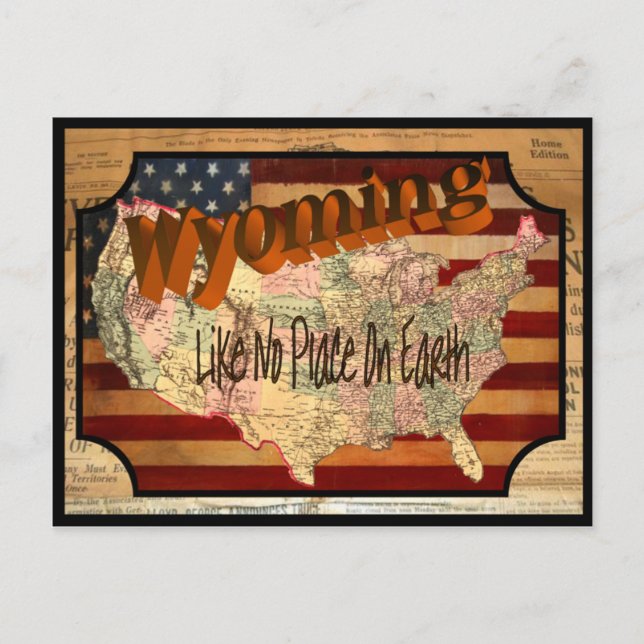 Vintag Wyoming Old Postcard Postkarte (Vorderseite)