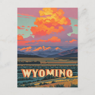 Vintag Wyoming Postkarte