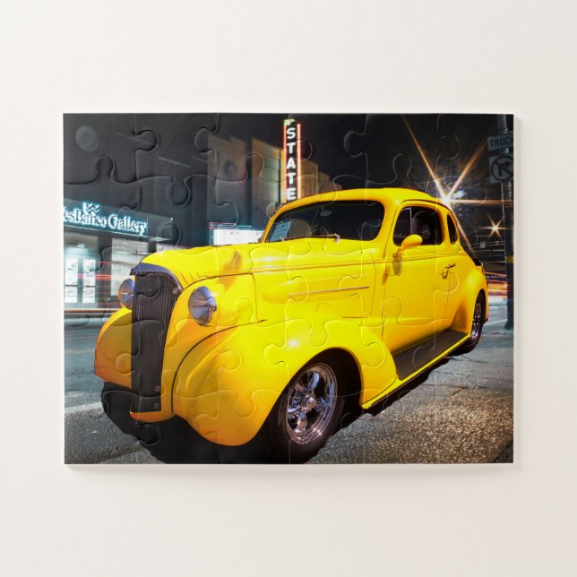 Vintag Yellow Coupe Street Rod Puzzle (Horizontal)