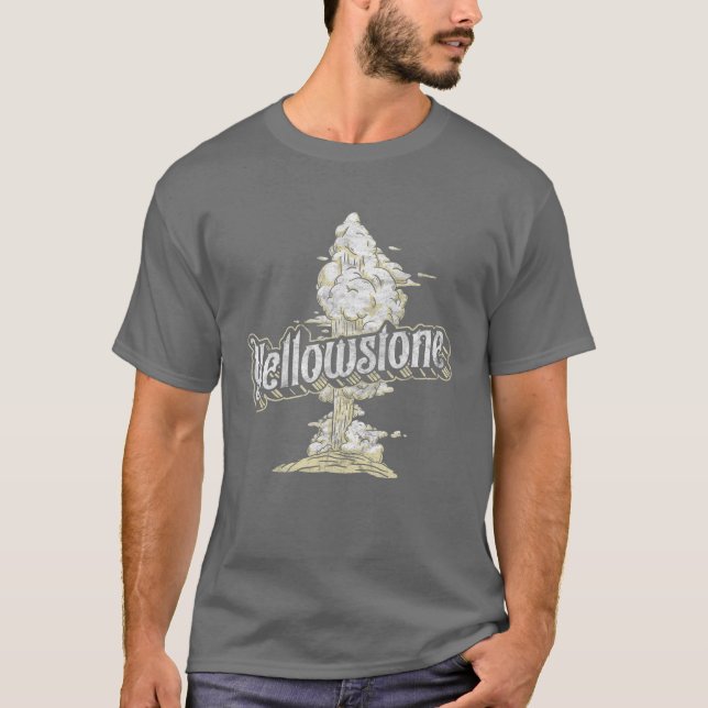 Vintag Yellowstone Park Geyser Alte Treue T-Shirt (Vorderseite)