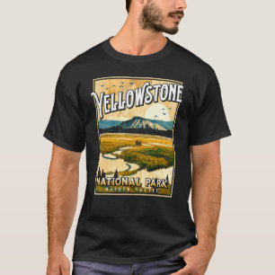 Vintag Yellowstone Park Poster Hayden Valley Pain T-Shirt
