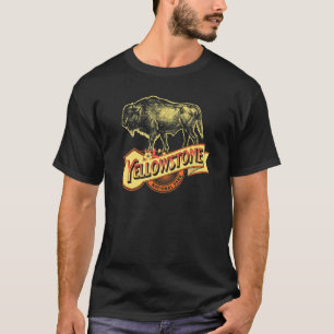 Vintag Yellowstone Park Western Bison American Bu T-Shirt