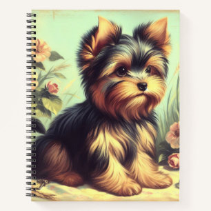 Vintag Yorkshire Terrier Painting Notizbuch