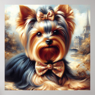 Vintag Yorkshire Terrier Painting Poster