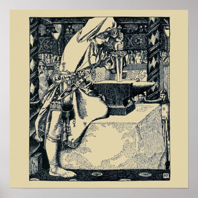 Vintag Young King Arthur von Howard Pyle Poster (Vorne)