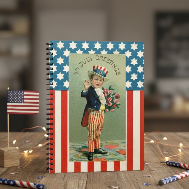 Vintag Young Uncle Sam 4. Juli Notizblock (Vintage Young Uncle Sam 4th of July Notebook)