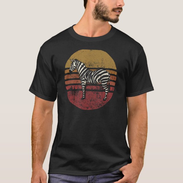 Vintag Zebra Retro Style Zebra T-Shirt (Vorderseite)