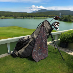 Vintag zeichnen Sie Elefanten Golfhandtuch