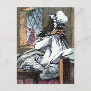 Vintag Zeichnend: Der Wolf in den Kleider von Oma Postkarte