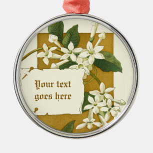 Vintag zeichnend Jasminverzierung Ornament Aus Metall